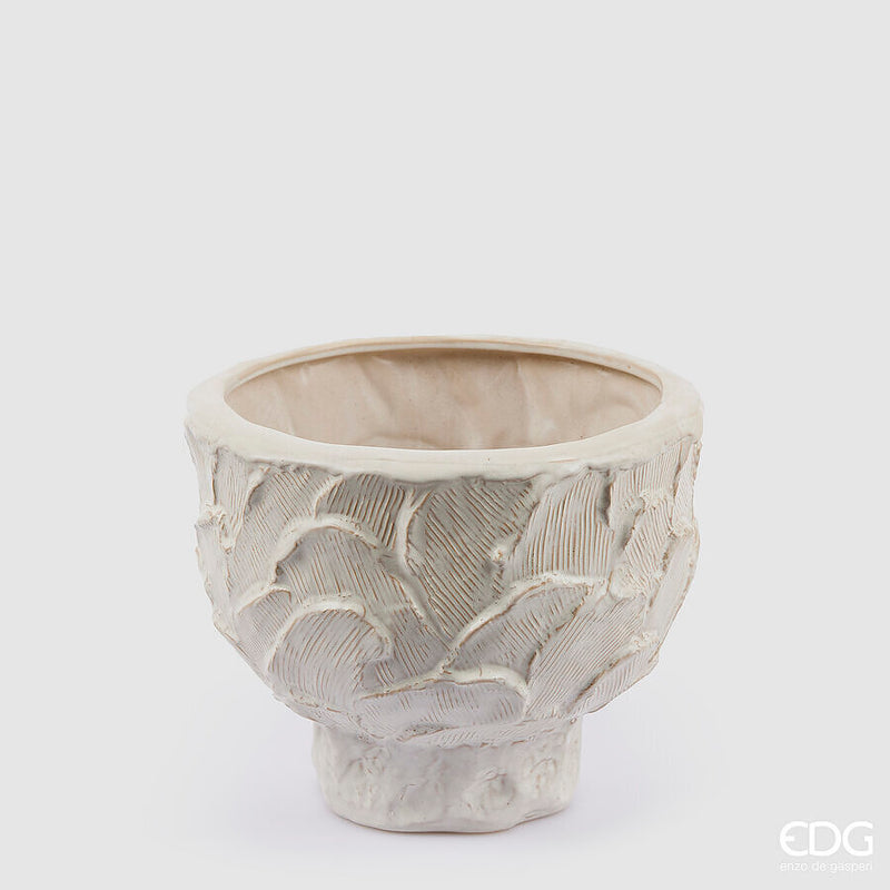 EDG Enzo De Gasperi Vaso Chakra Effetto Stucco Con Piede Grande