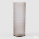 EDG Enzo De Gasperi Vaso Cilindro in Vetro con Intaglio