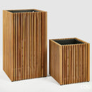 EDG Enzo De Gasperi Vaso listelli Quadrato Outdoor in legno di acacia Naturale