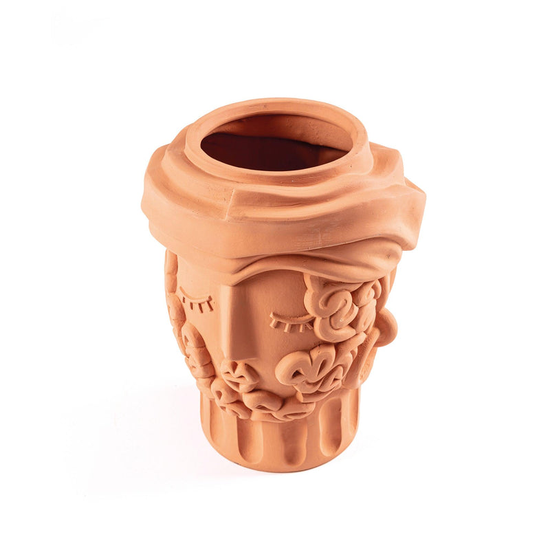 Scultura Vaso in Terracotta Man Magna Graecia SELETTI