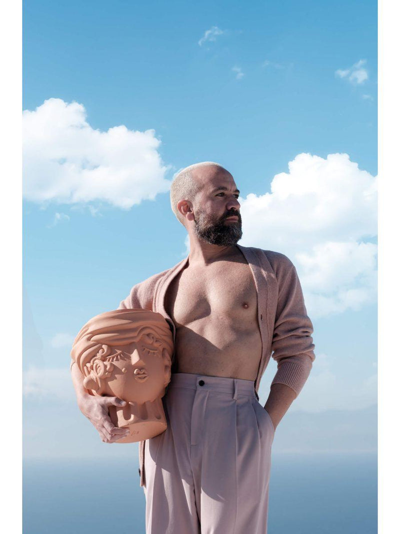 Scultura Vaso in Terracotta Man Magna Graecia SELETTI