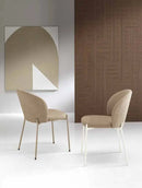 Capodarte | Sedia Meggie in metallo con seduta imbottita in tessuto