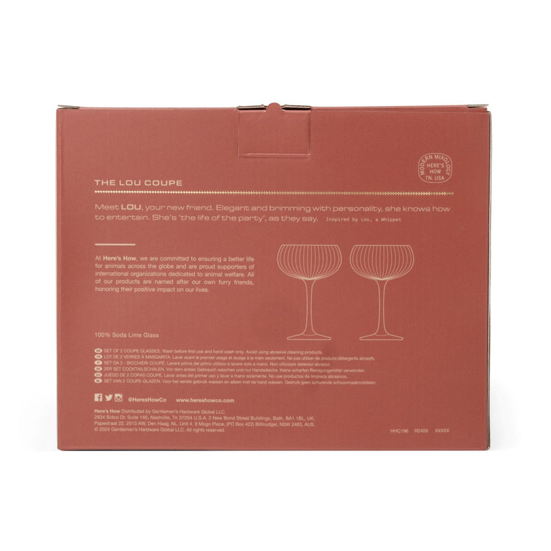 Here's How | Set 2 Pz Bicchiere "The Lou Coupe" in vetro