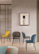 Capodarte | Sedia Meggie in metallo con seduta imbottita in tessuto