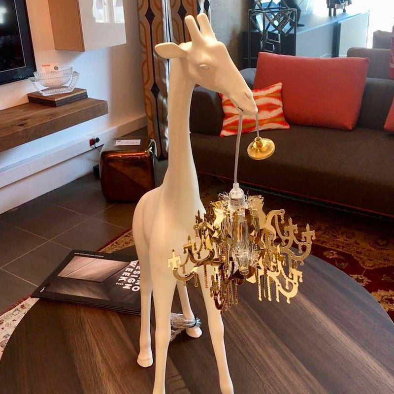 Lampada polietilene Giraffa In Love XS Bianco QEEBOO
