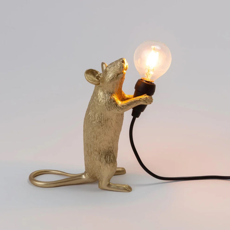 Seletti | Lampada da Tavolo Mouse Step Gold USB