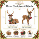EDG Enzo De Gasperi | Decoro Renna Natalizia con Ghirlanda - 2 Decori