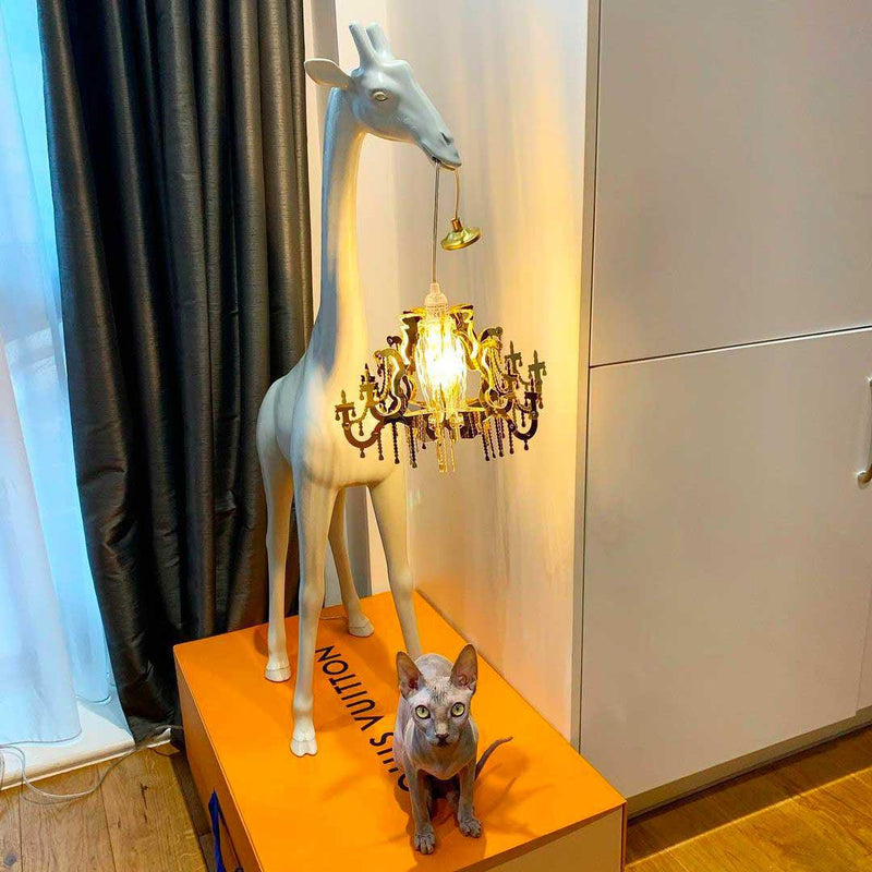 Lampada polietilene Giraffa In Love XS Bianco QEEBOO
