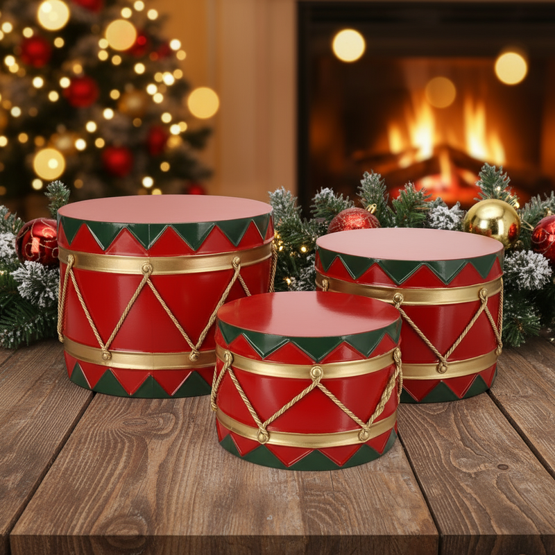Timstor | Tamburo in metallo decorativo Natale 2025