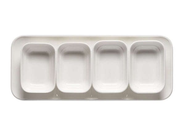 Galbiati Milano | Set 5 Pz Antipastiera rettangolare in porcellana alluminica Convivio