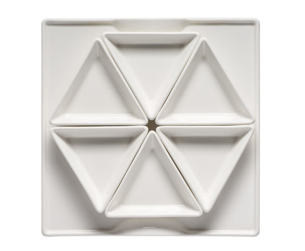 Galbiati Milano | Set 7 Pz Antipastiera quadrata in porcellana alluminica Convivio
