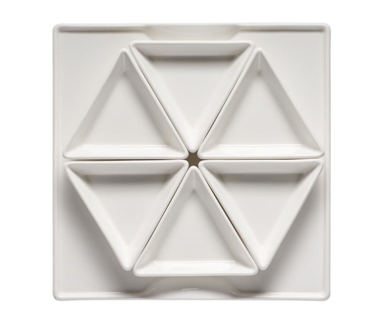 Galbiati Milano | Set 7 Pz Antipastiera quadrata in porcellana alluminica Convivio
