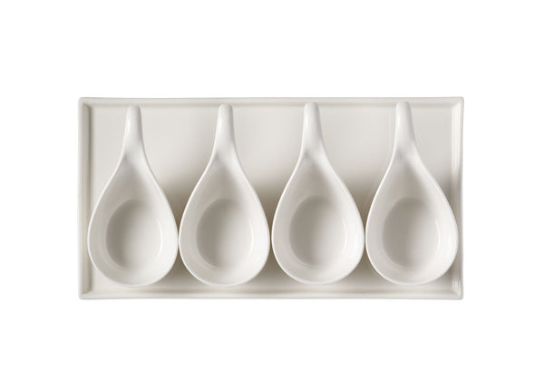 Galbiati Milano | Set 5 Pz Antipastiera finger rettangolare in porcellana alluminica Convivio