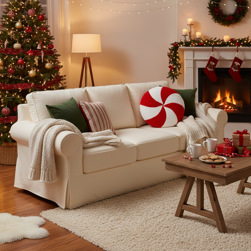 Timstor | Cuscino a forma di Caramella rotonda Natale 2025