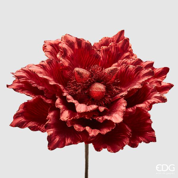 Enzo De Gasperi Magnolia Rosso Metal con clip Natale 2024 🌸