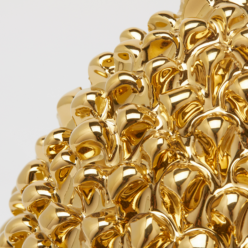 EDG Enzo De Gasperi Pigna Decorativa in Ceramica, oro, dettaglio 2