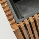 EDG Enzo De Gasperi Vaso listelli Quadrato Outdoor in legno di acacia Naturale