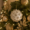 EDG Enzo De Gasperi | Palla decorativa con fiori Natale - 2 Dimensioni