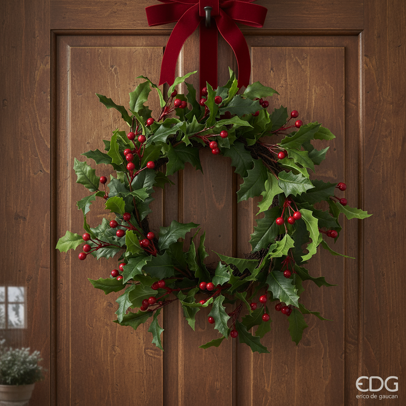 Enzo De Gasperi Ghirlanda Agrifoglio con bacche Natale 2025