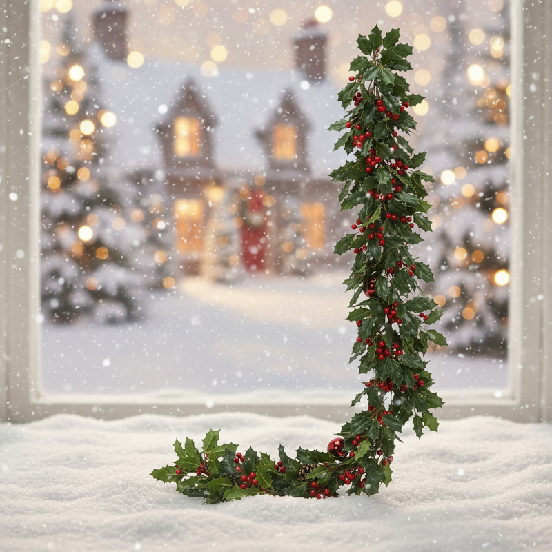 Enzo De Gasperi Festone Agrifoglio con bacche Natale 2025