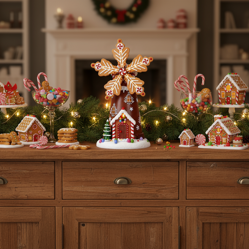 Timstor Carillon Animato Mulino a Vento Pan Di Zenzero con Led e Musica 🎉 🎄 Natale 2025