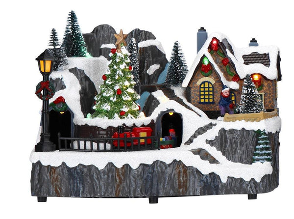 Carillon Led Scenario Albero e Babbo Natale Animati Natale 2023 Timstor