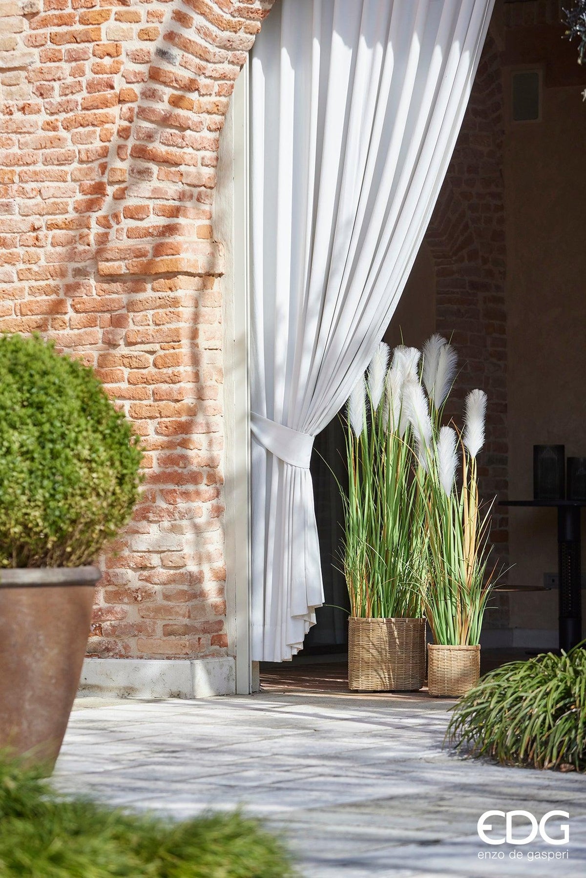 Erba Pampas Artificiale Extra Large Verde | 3 Steli Da 115 Cm Per