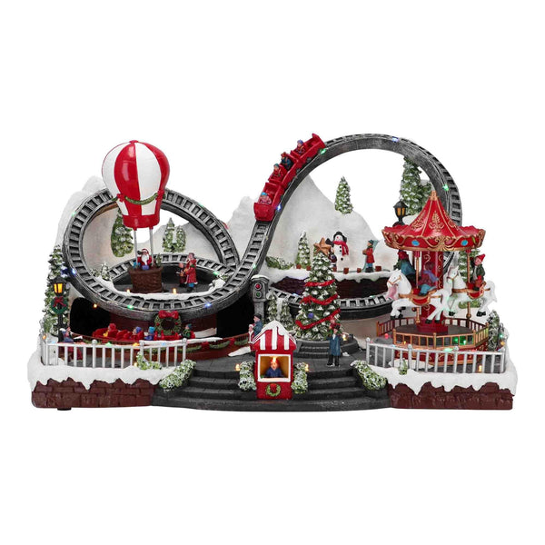 Timstor Carillon Villaggio di Natale con Giostre Animate e Colorate con Led in Poliresina  🎄 Natale 2024