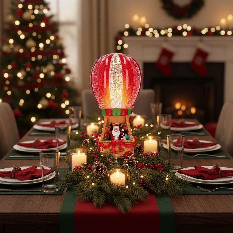 Timstor | Mongolfiera Natalizia con Babbo Natale in stile sfera d'acqua Natale 2025