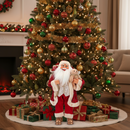 Timstor Babbo Natale con Orsacchiotto e Doni  in velluto Rosso e Oro 🎄 Natale 2025