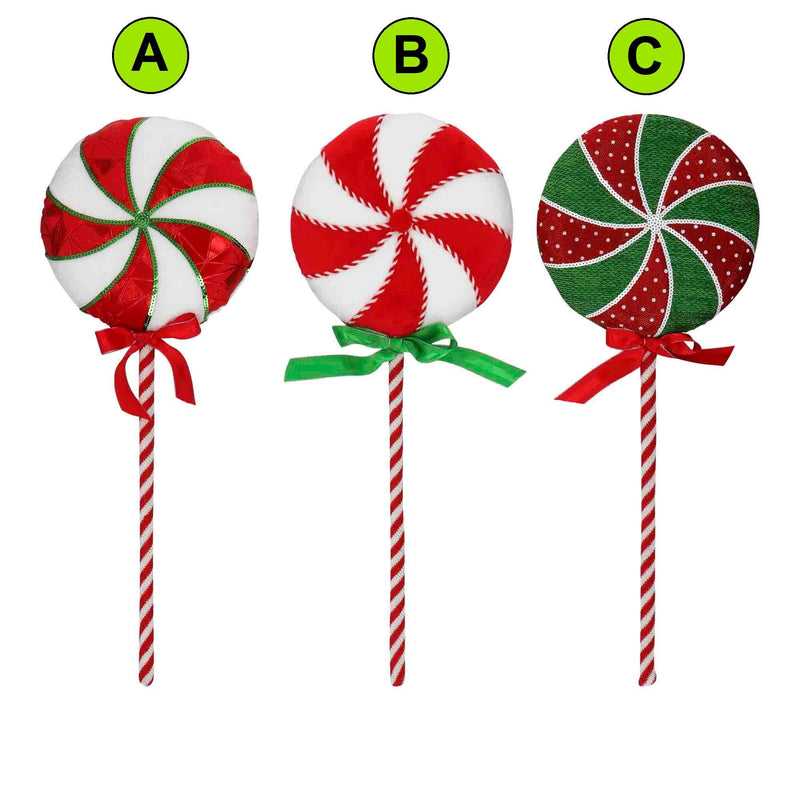 Timstor Lollipop Decoro in Tessuto 🍭 con Fiocco 🎄 Natale 2024