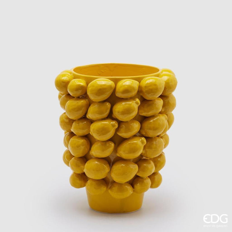EDG Enzo De Gasperi Vaso Porta Pianta Ceramica Giallo CHAKRA