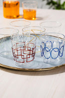 Set Bicchieri Lollipop 6 pz. vetro con decoro Fatti a mano Galbiati