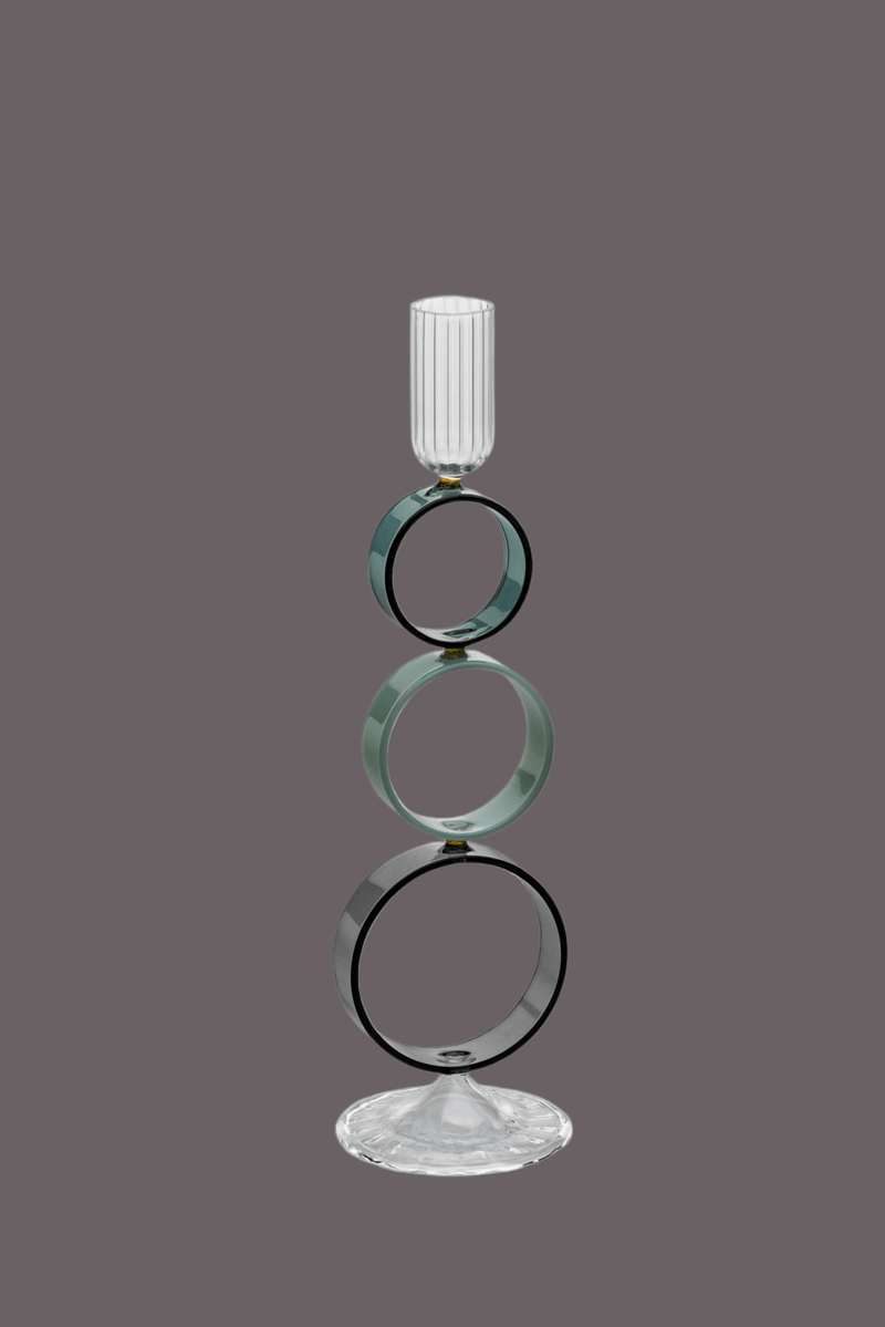Galbiati Milano Portacandela Rings con anelli in vetro borosilicato colorati