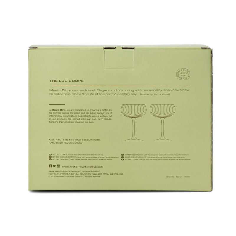 Here's How | Set 2 Pz Bicchiere "The Lou Coupe" in vetro
