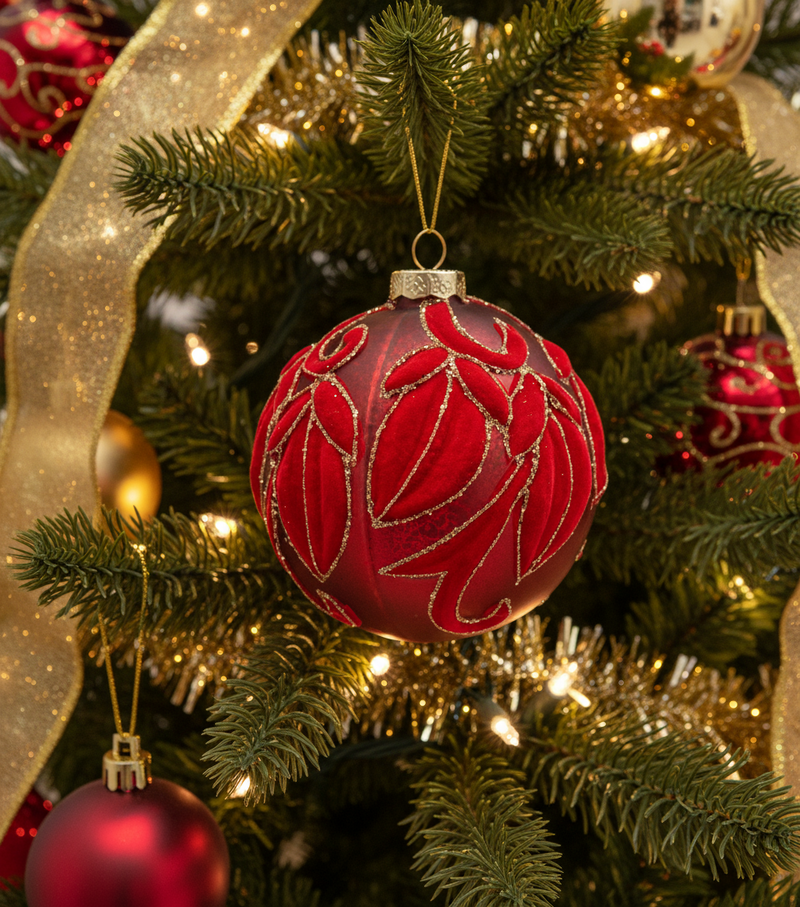 EDG Enzo De Gasperi | Palla decorativa velvet in vetro Natale 2025