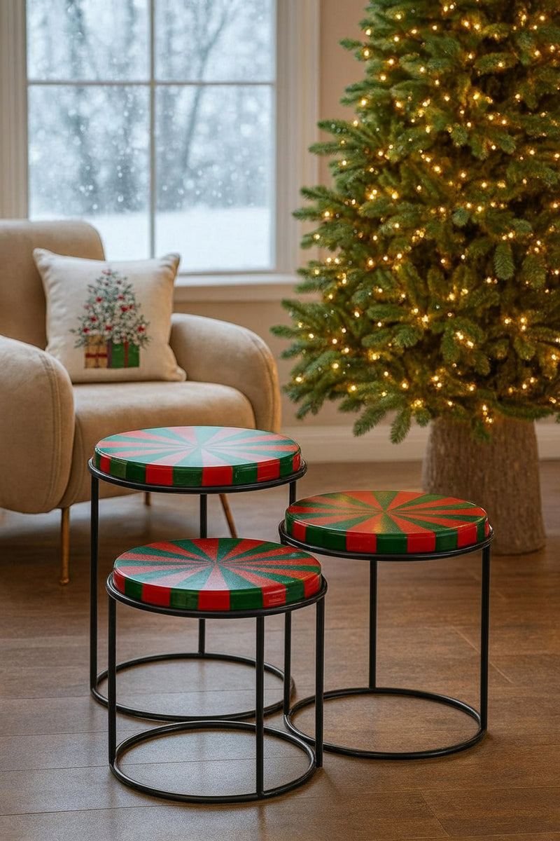 EDG Enzo De Gasperi | Tavolo rotondo bicolore decorativo Natale 2025