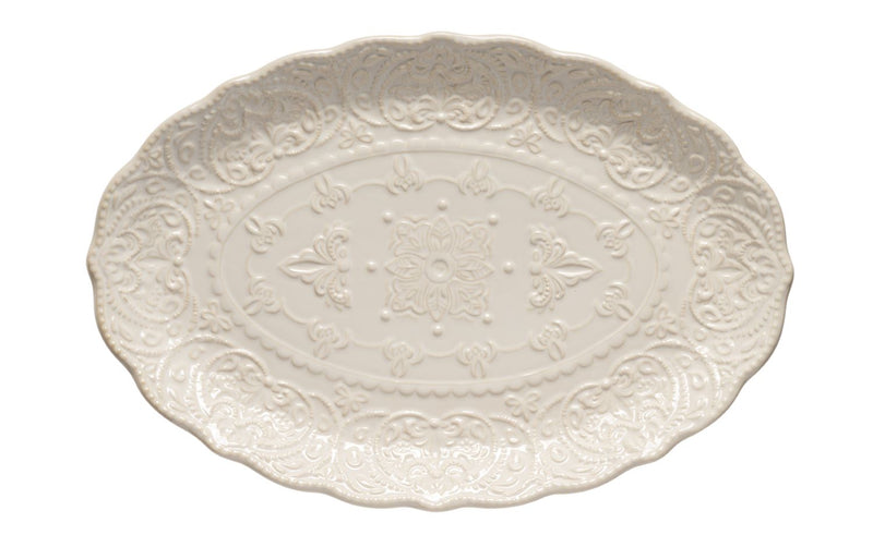 Galbiati Milano | Piatto da portata in ceramica con decori a rilievo Sibilla