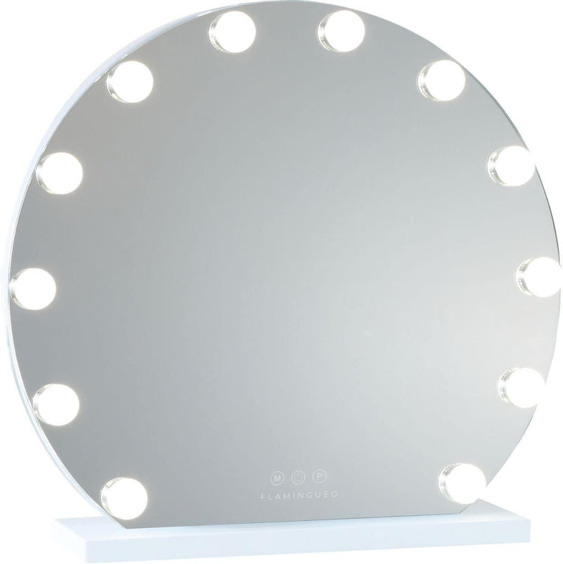 Specchio Da Trucco Con Luci LED Regolabili – Rotazione 360° – 3 Temperature Colore – Ricaricabile USB – 40/50/60 Cm – Bianco