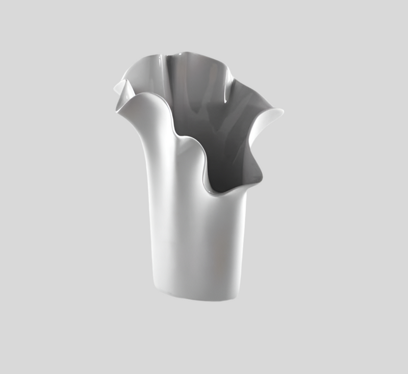 Rosenthal | Vaso Asym in porcellana smaltato bianco