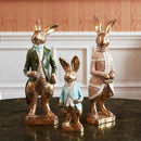famiglia completa statuine in resina rabbit