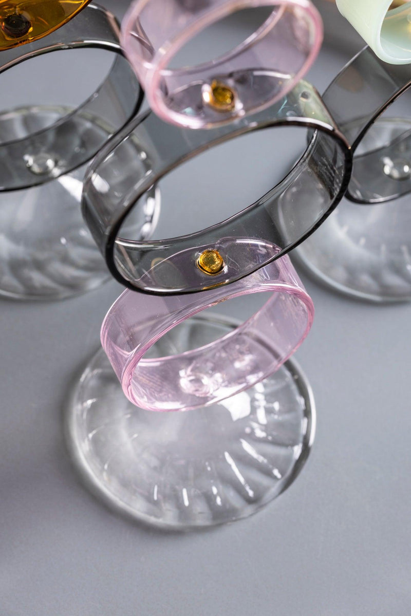 Galbiati Milano Portacandela Rings con anelli in vetro borosilicato colorati