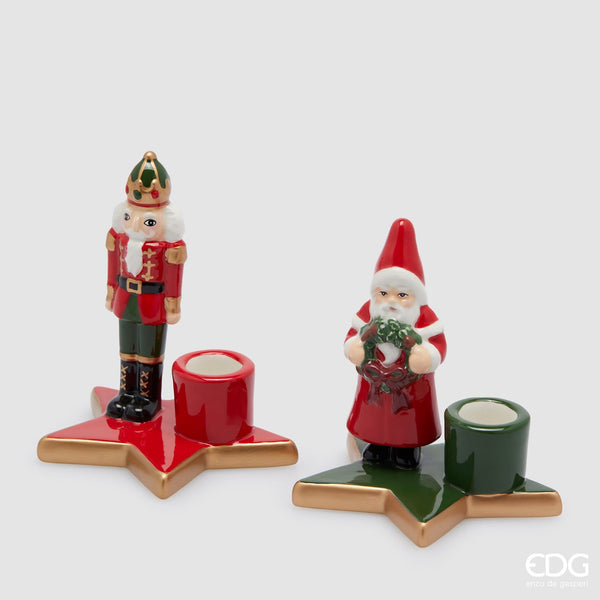 EDG Enzo De Gasperi | Portacandela Babbo Natale, soldatino e stella Natale 2025