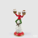 Enzo De Gasperi Portacandela Elfo Cuoco con Cupcake in Poliresina Natale 2025