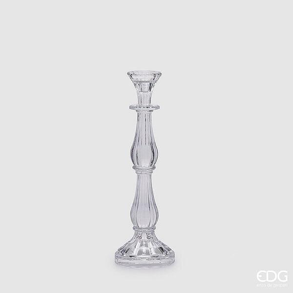 Enzo De Gasperi Portacandela Crystal Sinuoso in Vetro