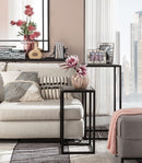 Tavolino Stand in metallo e pietra naturale L'Oca Nera