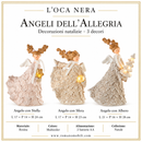 L'Oca Nera | Angeli dell'Allegria Natale - 3 Decori