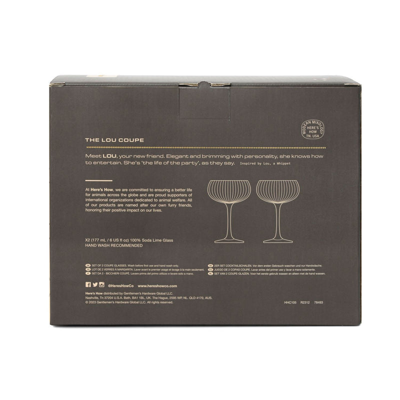 Here's How | Set 2 Pz Bicchiere "The Lou Coupe" in vetro