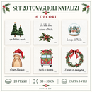 Simple Day | Set 20 Tovaglioli Natalizi in Carta 33×33 cm – 6 Decori