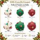 EDG Enzo De Gasperi | Addobbo Palla di Natale con Bolle - 2 Dimensioni e 3 Colori